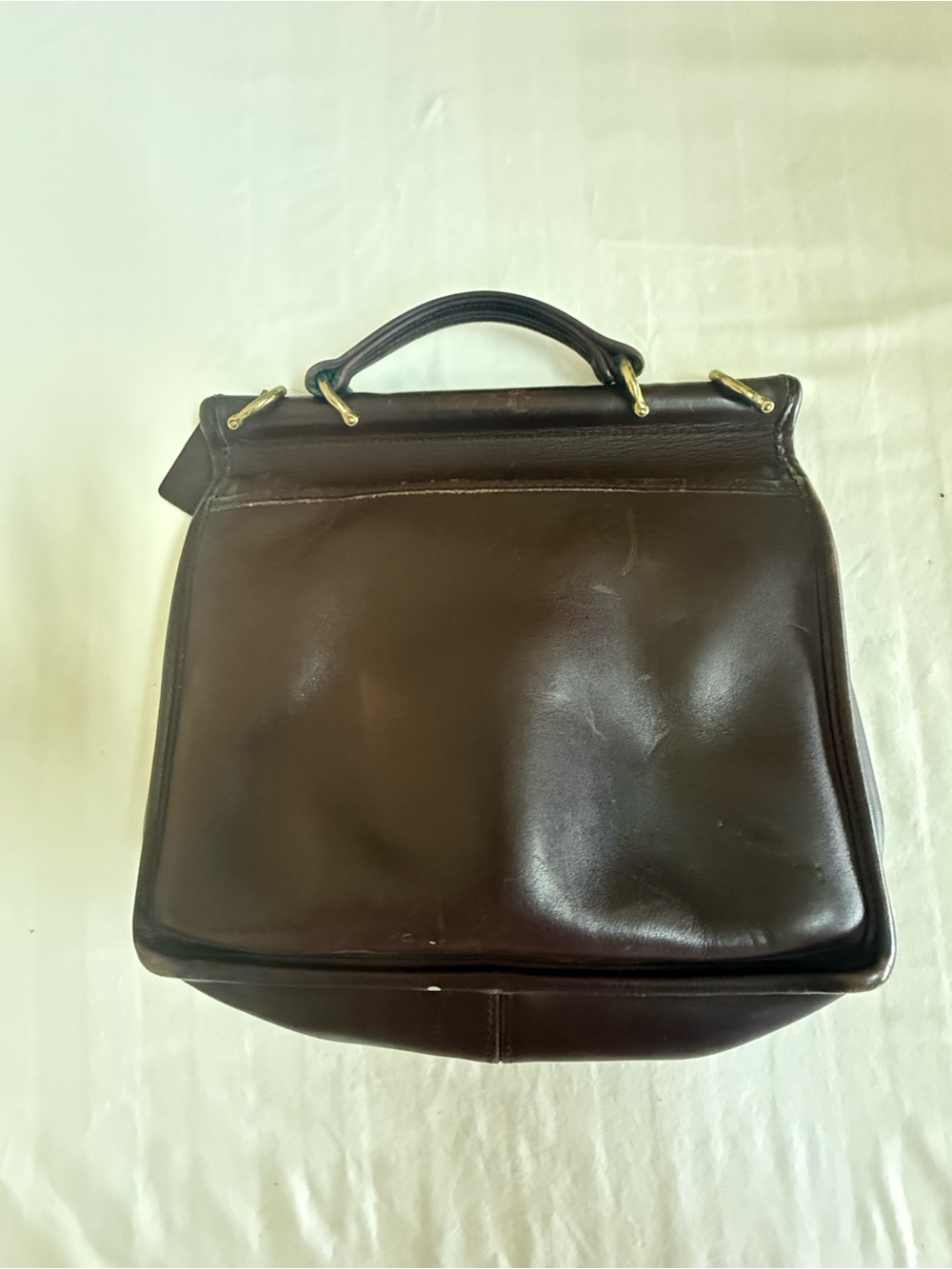 Vintage 90’s COACH Willis Bag 9927 Mahogany Leather Dowel Satchel Top Handle - Picture 5 of 9